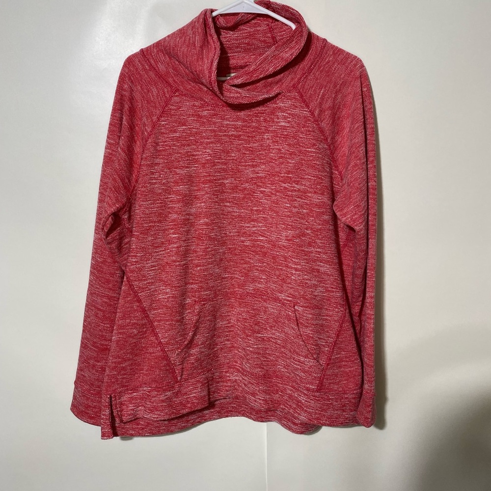 LL BEAN Red Cowl Neck Sweater